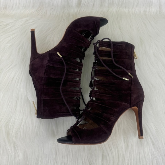 Women's Joie Anja Open Toe Suede Lace Up Gladiator Sandal EU Size 38 Brown - Picture 8 of 16